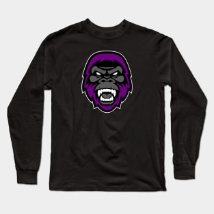 Unleash the Mystery: Growling Purple and Gray Big Foot Cryptid Sports Mascot T-shirt Long Sleeve T-Shirt